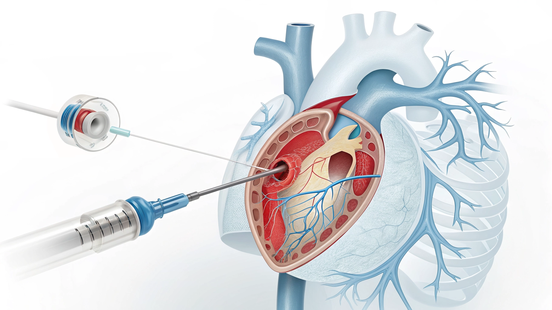 TAVI procedure medical illustration heart valve replacement